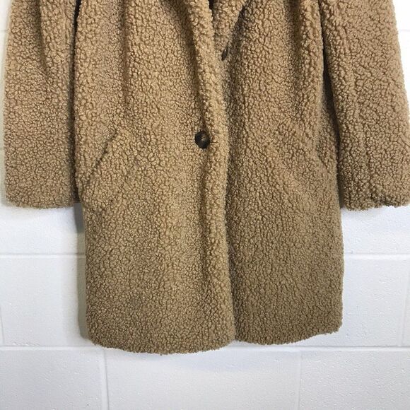 C&C California Womens Beige Teddy Bear Coat Jacket Size Medium - Picture 5 of 15